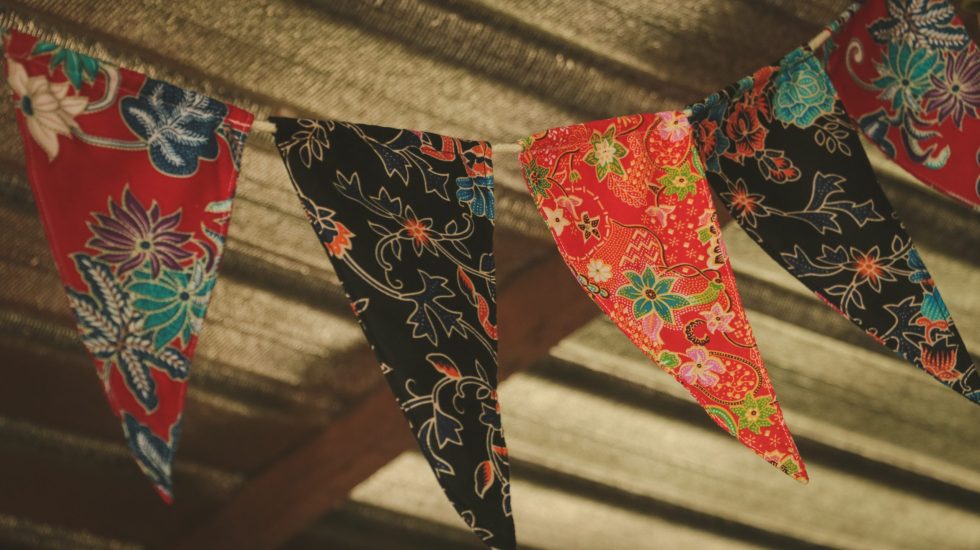 Sarong (Htamein) Bunting made from Myanmar fabrics - Image 11