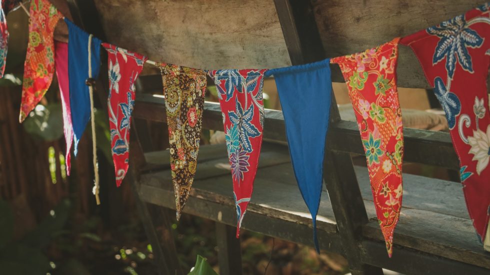 Sarong (Htamein) Bunting made from Myanmar fabrics - Image 10