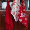 Snowflake Kitchen Towel (red cotton) - Image 2