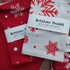 Snowflake Kitchen Towel (red cotton) - Image 3