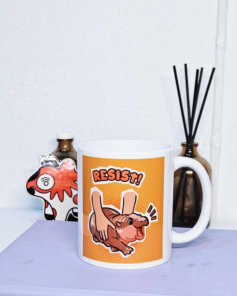 Moo Deng Resist! Mug - Image 7